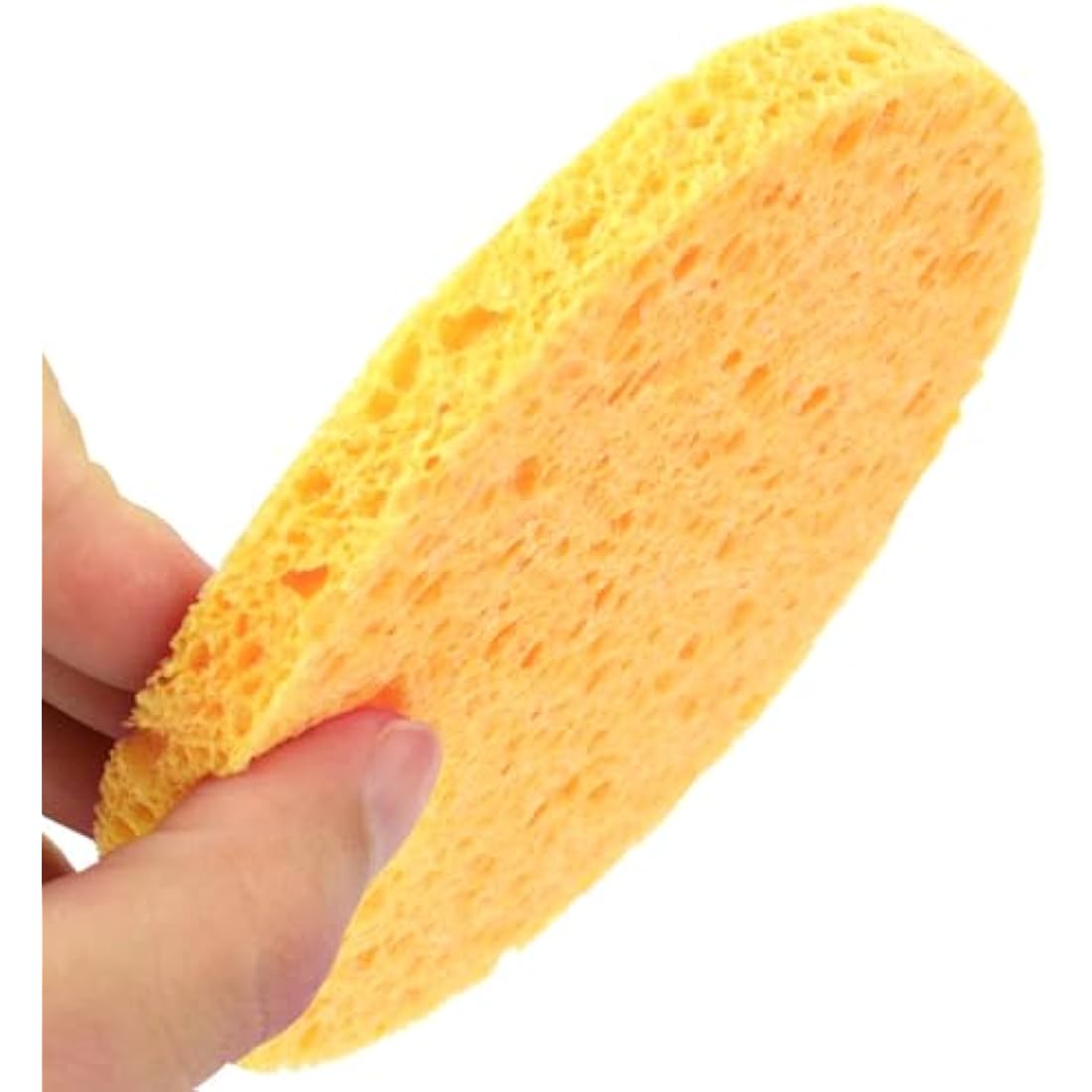 Healifty 50pcs Natural Wood Pulp Facial Sponges Round Beige Gentle Exfoliating & Makeup Removal - Hypoallergenic Deep Cleansing - Compressed Cellulose Eco-Sponge