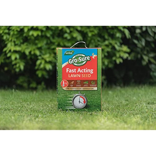 Gro-Sure 20500187 Fast Acting Grass Lawn Seed, 30 m2, 900 g, Blue,Green