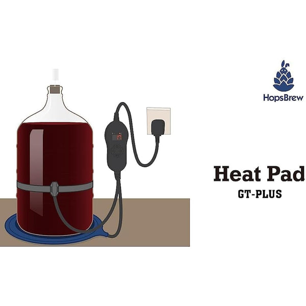 25W Heat Pad with Temperature Controller – 30cm Waterproof Mat for Fermentation, Fits Glass & Plastic Fermenters, Carboys, Buckets – Adjustable Temp 0-42°C, Includes NTC Probe & Holder