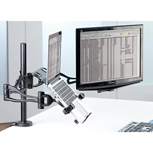 Fellowes Professional Series Single Laptop Mount Arm Accessory - VESA Compliant Adjustable Monitor Stand for 10-17 Inch Laptops - Max Weight 4.5KG - Black