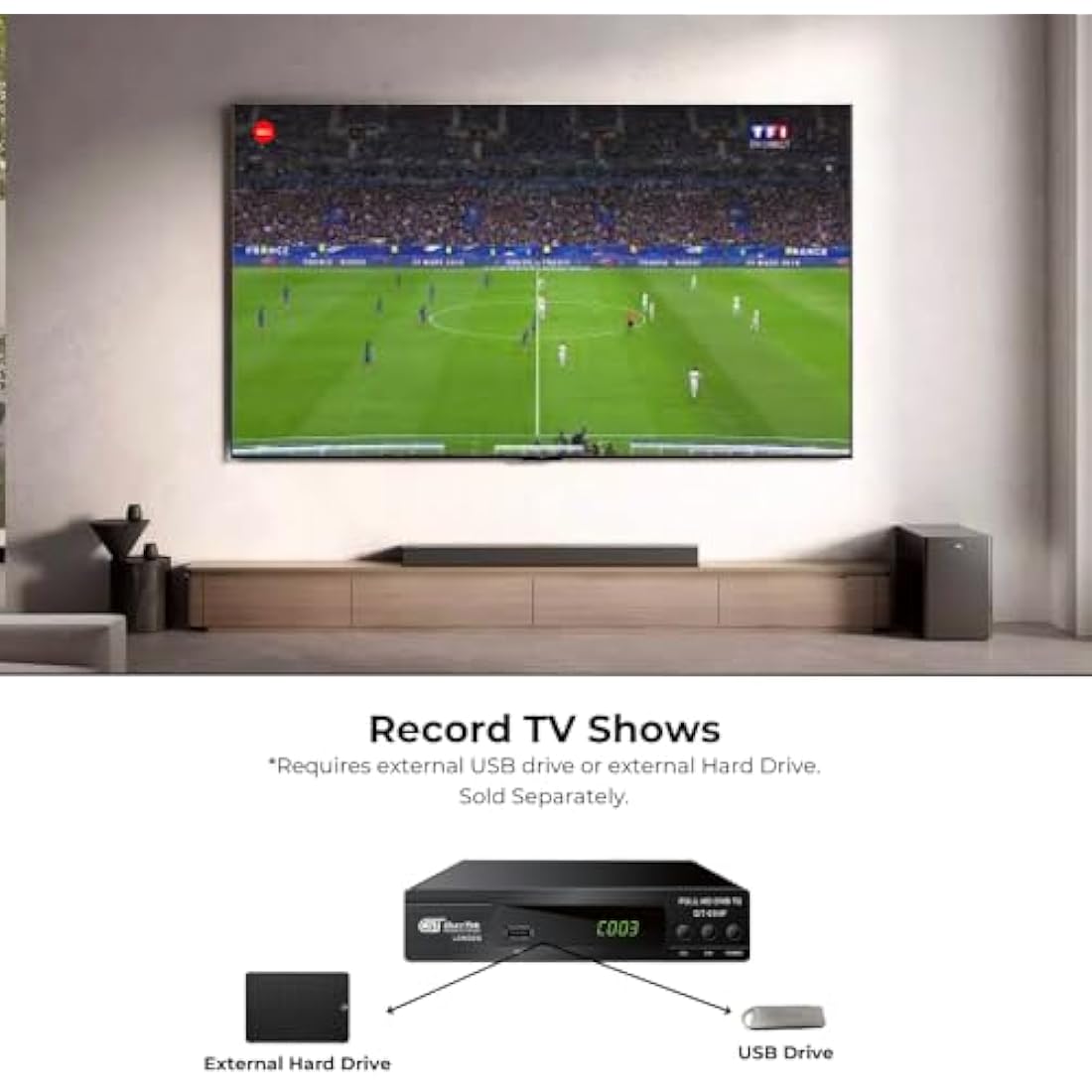 Digital Freeview HD Set Top Box Digibox Plus Recorder - Gumtek GT-004F - Dual Tuner UK TV Box With 7 Day EPG, HDMI Full HD Enabled, Timeshift and Subtitles Service