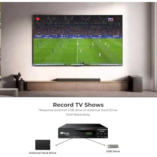 Digital Freeview HD Set Top Box Digibox Plus Recorder - Gumtek GT-004F - Dual Tuner UK TV Box With 7 Day EPG, HDMI Full HD Enabled, Timeshift and Subtitles Service