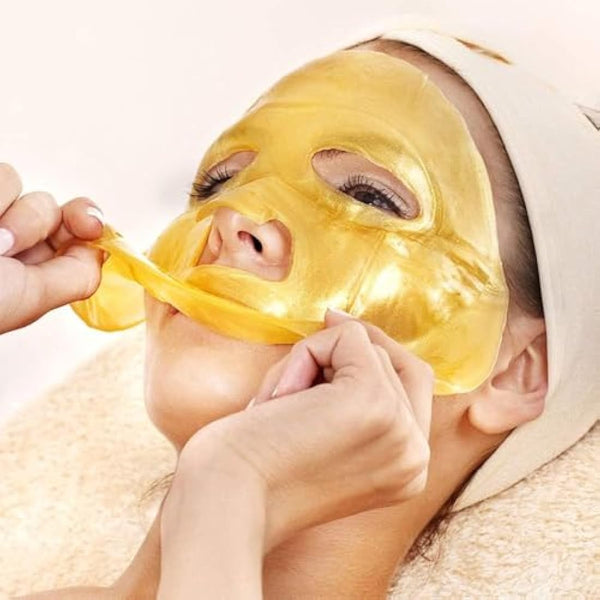 50 x Infinitive Beauty 24K Gold Collagen Crystal Face Mask – Anti-Aging Gel Sheet Mask for Wrinkles, Hydration, and Skin Firming, 10-Pack, Professional Facial Skincare Treatment