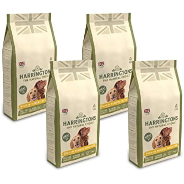 Harringtons Complete Dry Dog Food Turkey & Rice 4x2kg - Made with All Natural Ingredients