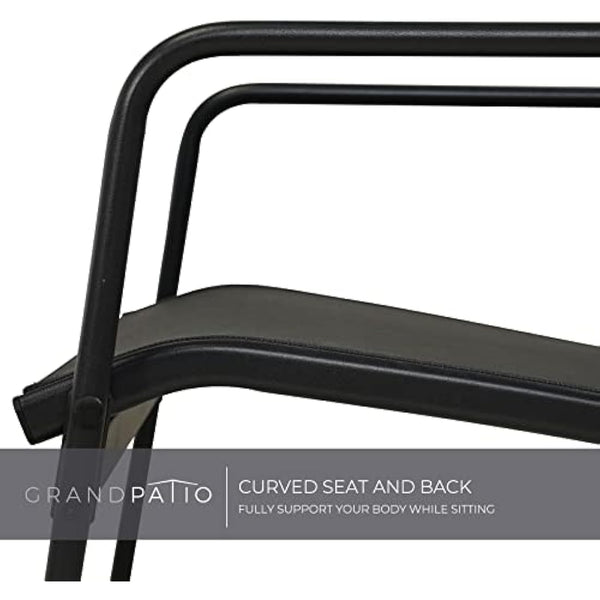 Grand patio Conversation Sets 4 Pieces, Garden Table, 2 Chairs, Loveseat, Waterproof, Breathable, Garden Furniture Sets for Outdoor, Backyard, Poolside (Black)