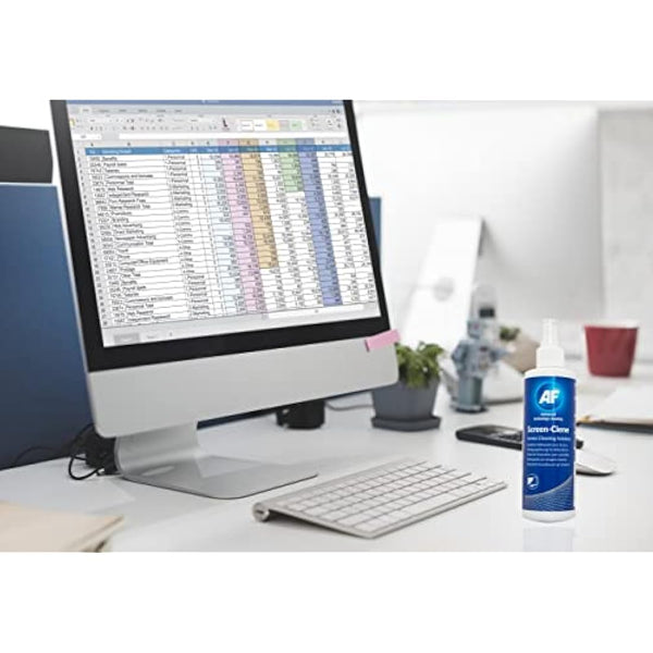 AF Screen Cleaner Spray 250ml - Cleaning Solution For Mobile Phones, TV's, Laptops, Monitors, LED, LCD, Plasma & Tablets, Clear,