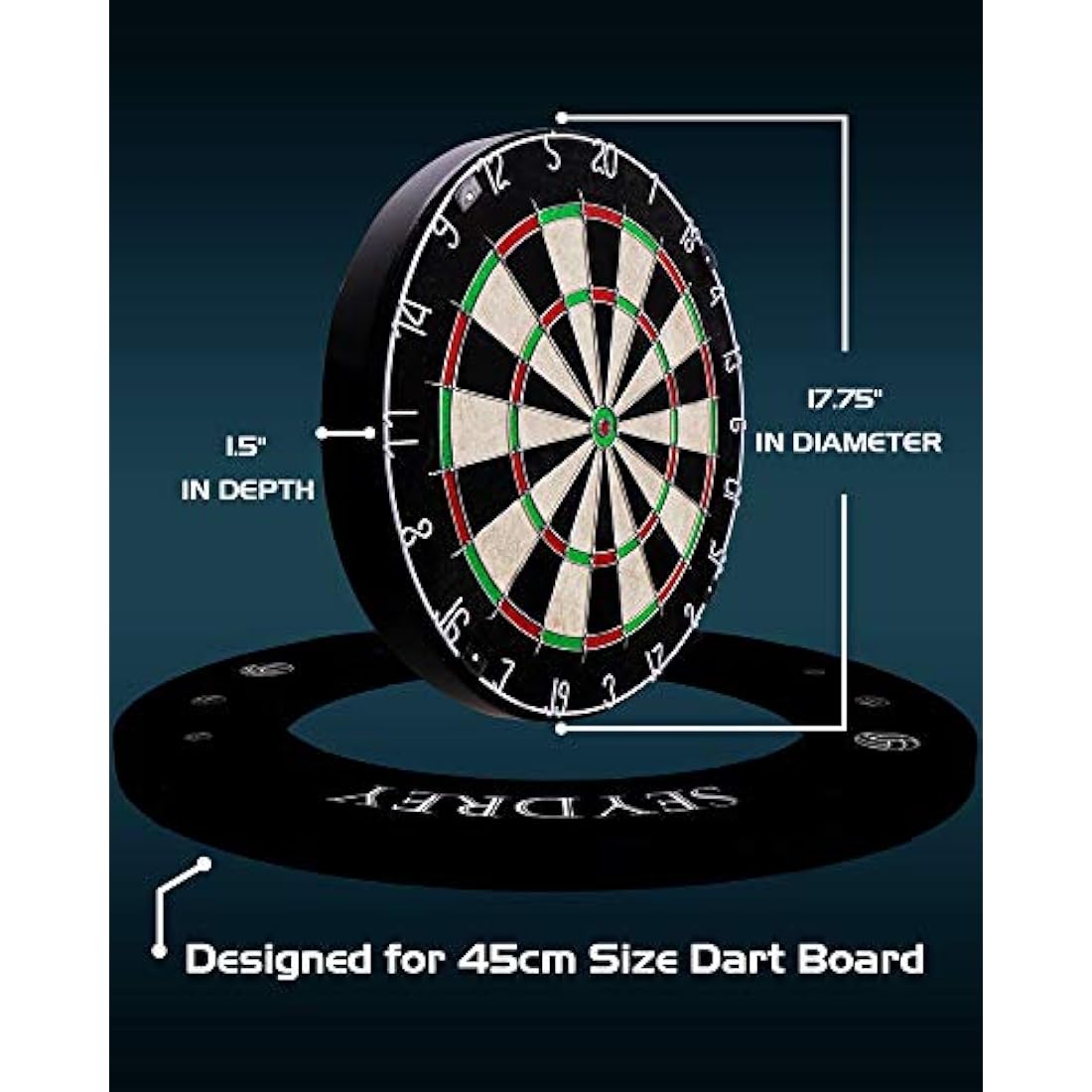 Dart Board Steel Dart Board Dartboard set with 6 pcs 20g Steel Tip Darts 12 Flights Rotating Number Ring + Staple-Free Bullseye Throwing Line Install Instruction