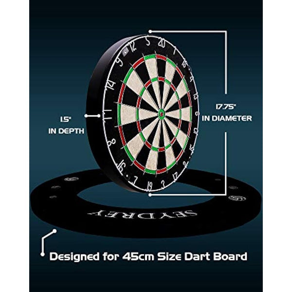 Dart Board Steel Dart Board Dartboard set with 6 pcs 20g Steel Tip Darts 12 Flights Rotating Number Ring + Staple-Free Bullseye Throwing Line Install Instruction