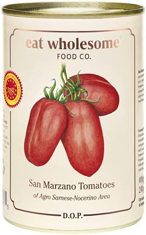 Eat Wholesome San Marzano Tomatoes DOP, 400g (Pack of 12) - Naturally Sweet, Perfect for Pasta Sauces, Pizza Sauces & More, Vegan