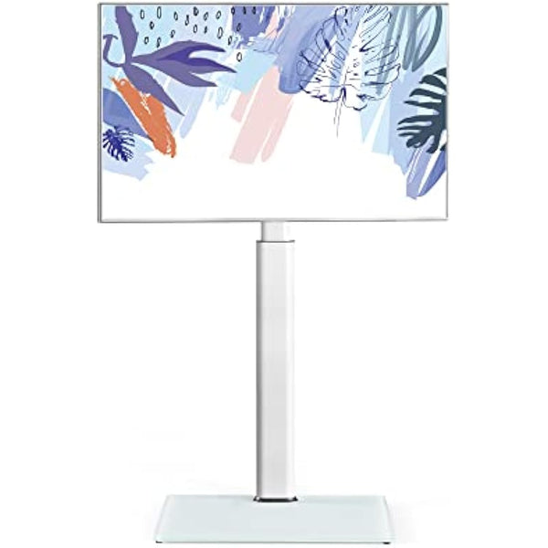FITUEYES White TV Floor Stand for 32 to 60 inch TVs, Floor Standing TV Stand with Swivel Bracket, Height Adjustable, Holds 30kgs, Max VESA 600x400mm