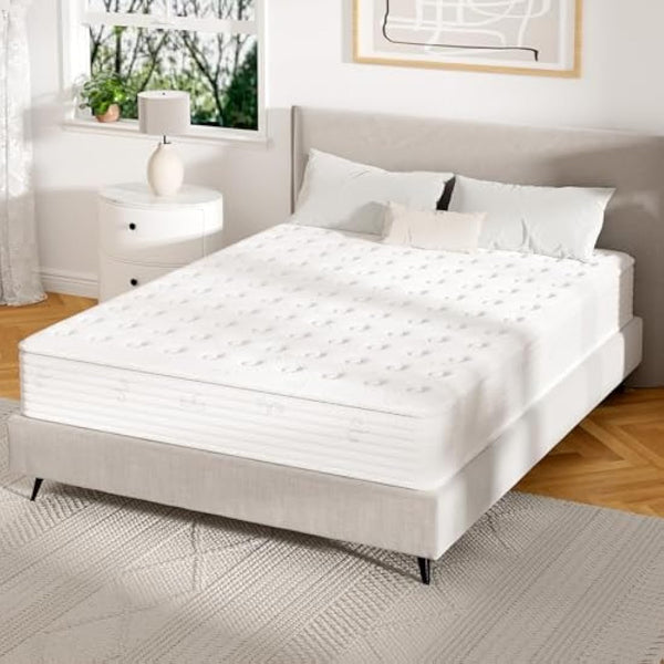 Good Nite King Size Mattress Pocket Spring with Memory Foam Medium Firm Mattress Breathable Fabric Fire Resistant 8in Deep King Size 150x200x20cm