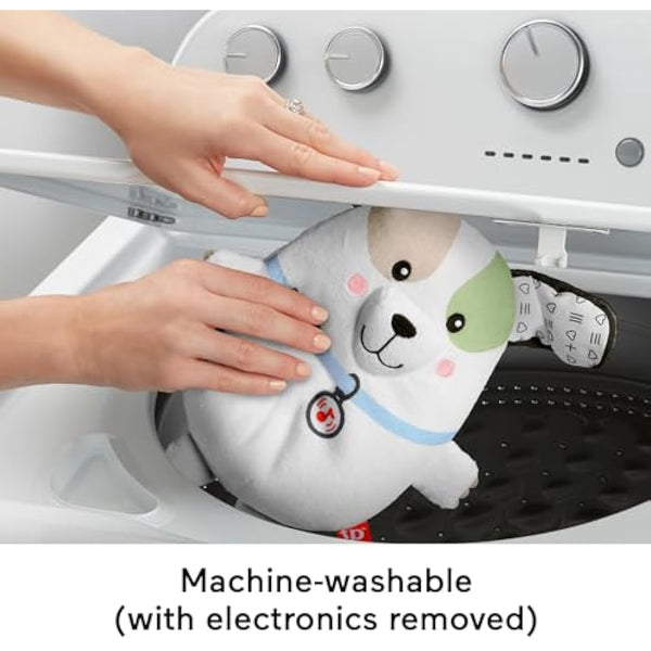 Fisher-Price Baby Plush Toy Calming Vibes Puppy Soother Portable Sound Machine for Newborns, HTJ68