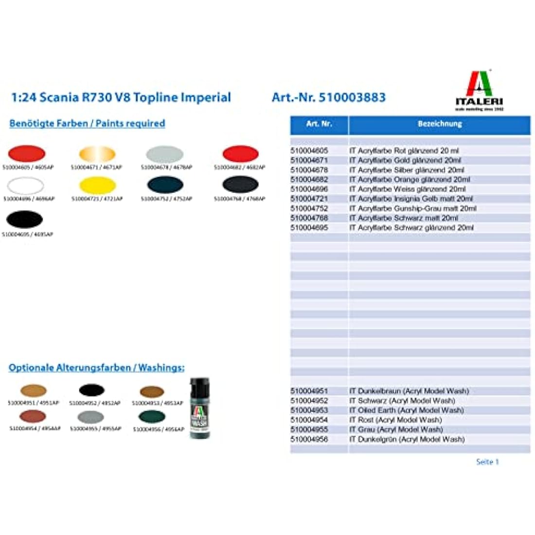 Italeri ITA3883 Plastic Model kit, Various, 553883