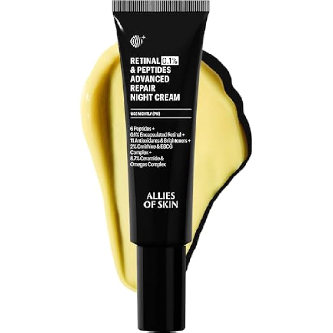 Allies of Skin Retinal 0.1% Peptides Repair Night Cream with Patented 0.1% Encapsulated Retinal, 6 Peptides, 2% Ornithine & EGCG Complex, 8.7% Ceramides & Omegas Complex