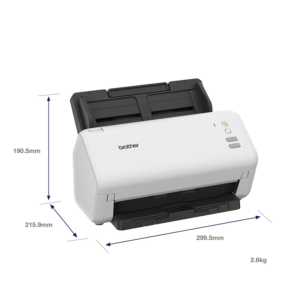 Brother ADS-4300N Desktop Document Scanner |SuperSpeed USB 3.0 |Double-sided |Advanced Image Capture, UK Plug