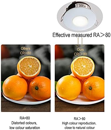 4XSweier IP65 Waterproof LED Recessed Ceiling Lights, 5W Warm White 3000K LED Spot, Suitable for Bathroom and Kitchen spotlights (Configure GU10 Lamp Holder) Downlight Cut-Out 68mm