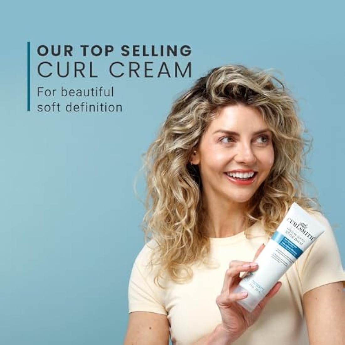 Curlsmith - Hold Me Softly Style Balm - Vegan Soft Hold Styling Cream for Wavy and Curly Hair, Natural Look (474ml)