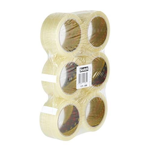 Scotch 28280 Classic Clear Packing Tape. Easy To Unwind Box Sealing Tape. Ideal for Sealing Boxes and Parcels. 6 Rolls