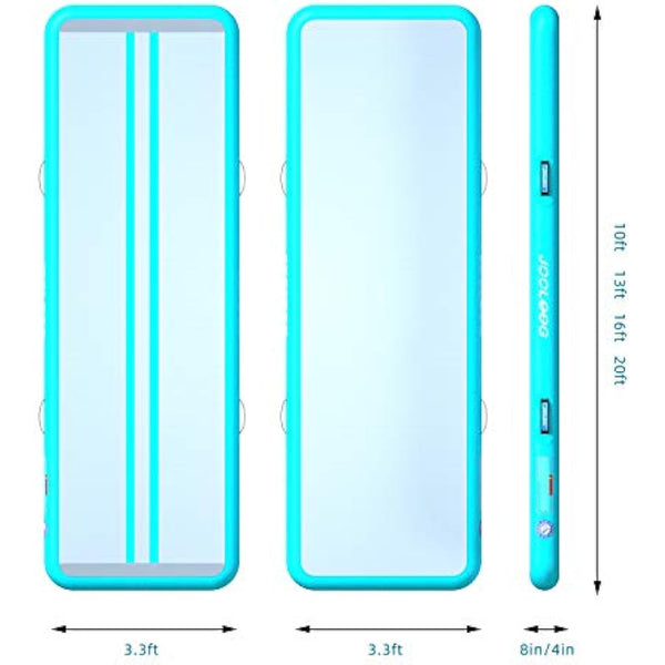 JOOLOOG Premium Air Tumbling Gymnastics Mat 2M 3M 4M 5M 6M Inflatable Air Tumble Mat for Kids Gymnastics Thick 10cm/20cm with 650W Electric Air Pump