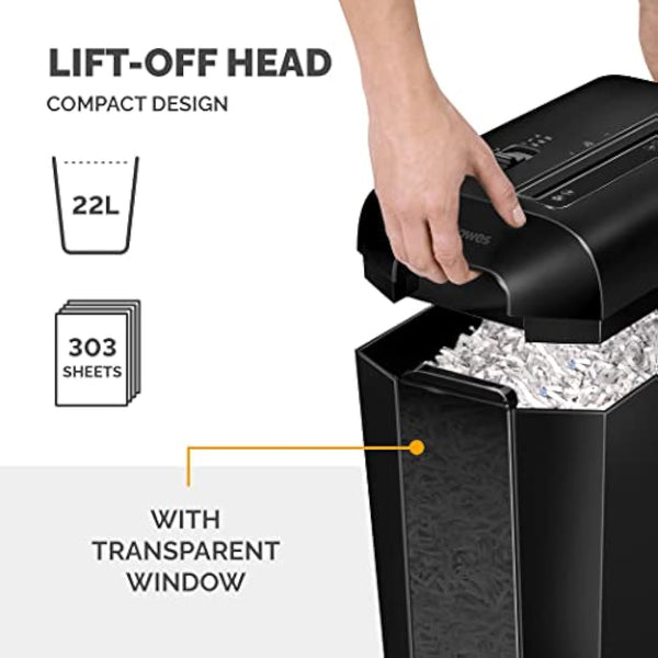 Fellowes LX65 Cross Cut Paper Shredder, Shreds 10 Sheets into 4x40mm Particles, For Home or Home Office