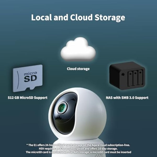 Aqara 2K Indoor Security Camera E1, Pan & Tilt, HomeKit Secure Video Indoor Camera, Two-Way Audio, Night Vision, Person Tracking, Wi-Fi 6, Plug-in Cam Supports HomeKit, Alexa, Google Home and IFTTT