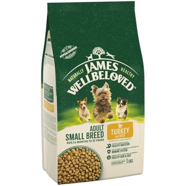 James Wellbeloved Adult Small Breed Turkey and Rice 1.5 kg Bag, Hypoallergenic Dry Dog Food