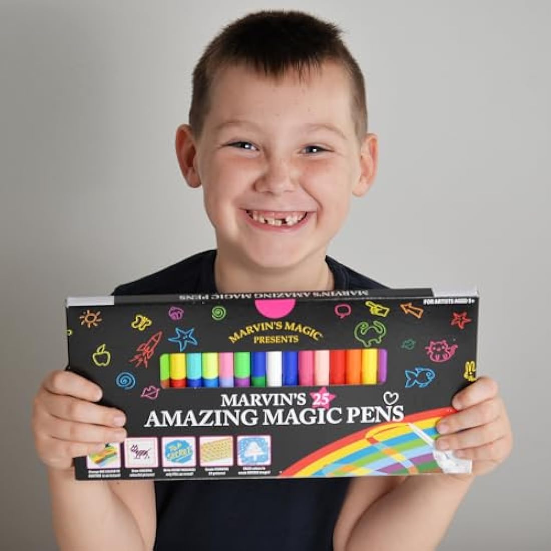 Marvin's Magic - Amazing Art Bundle Including Brilliant Art Sketch Book, Colouring Book, and 25 Magic Pens - Perfect for Kids and Little Artists