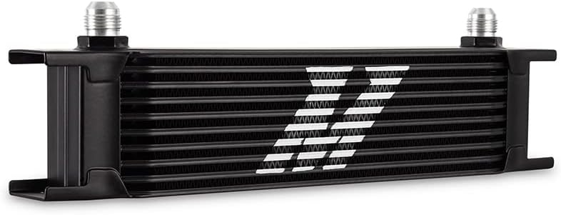 Mishimoto MMOC-10-8BK Universal 10-Row Oil Cooler 8AN Black White M