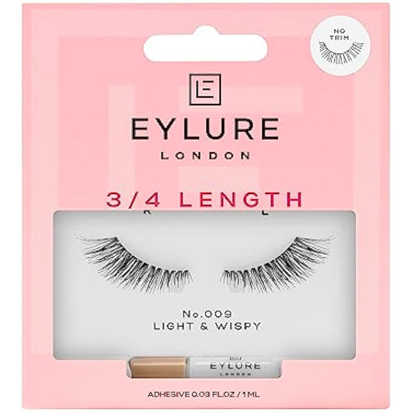 Eylure Length False Eyelashes, 009 Black, 1 Pair, Pack of 1
