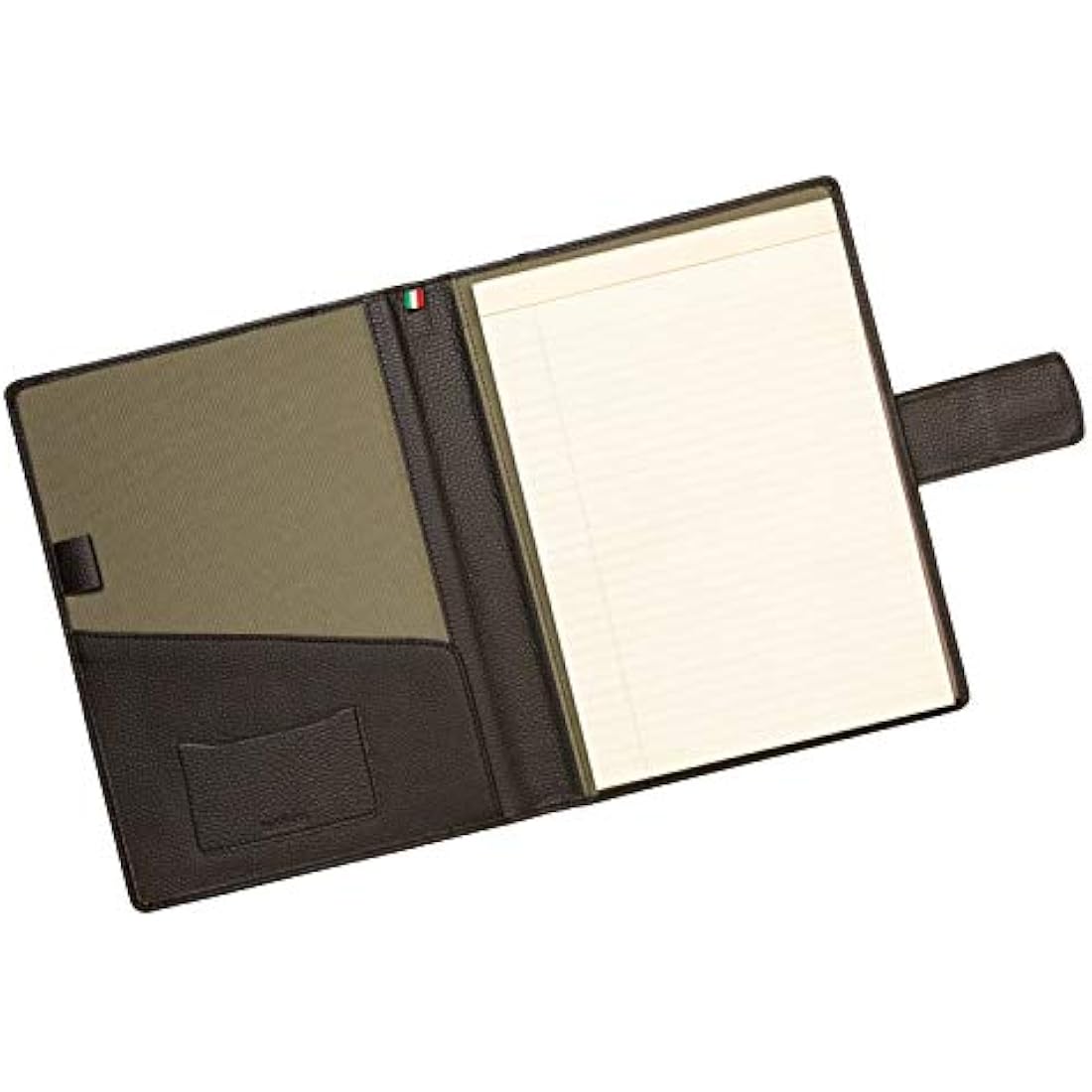 Document Holder in 100% Genuine Full Grain Hammered Leather - Handmade by Expert craftspeople - Spacious and Safe, Perfect for Meetings and Lessons - with Magnetic Closure - Dark Brown