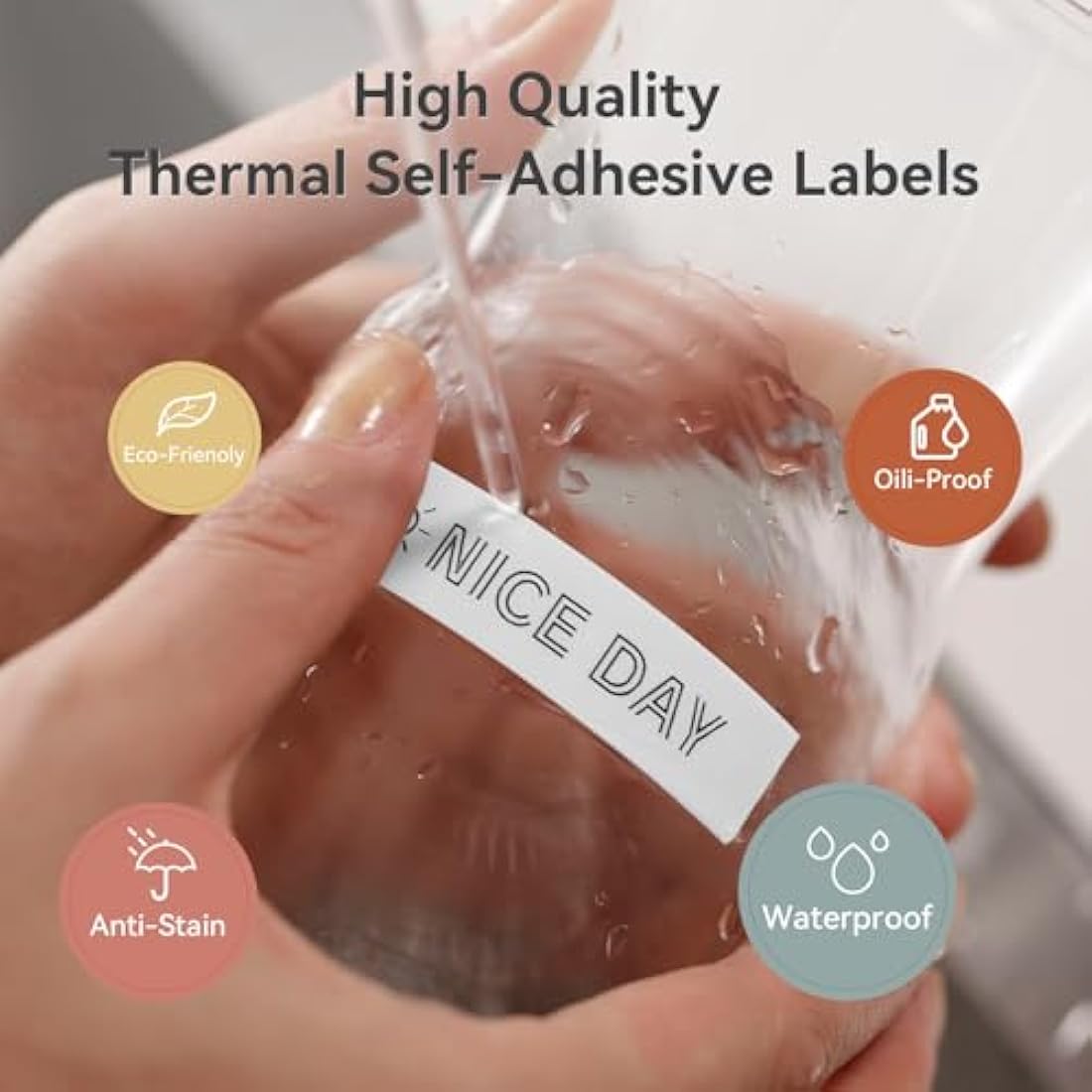 PRT Qutie Label Maker Tape, Waterproof DIY Self-Adhesive Labels, 15mmx4M Compatible for Qutie Label Printer, Suitable for Name Price Shelf Life Classification Labels - 4M Long/Roll (White)