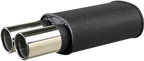 AutoStyle Steel Universal sport exhaust - 2x90mm Round - 63,5mm connection