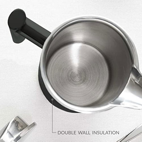 Andrew James Double Walled Stainless Steel Cafetiere Gift Set with 3 Mesh Filters, Coffee Measuring Spoon and Bag Sealing Clip, Delicious French Press Coffee, Easy to Clean (1000ml, Black)