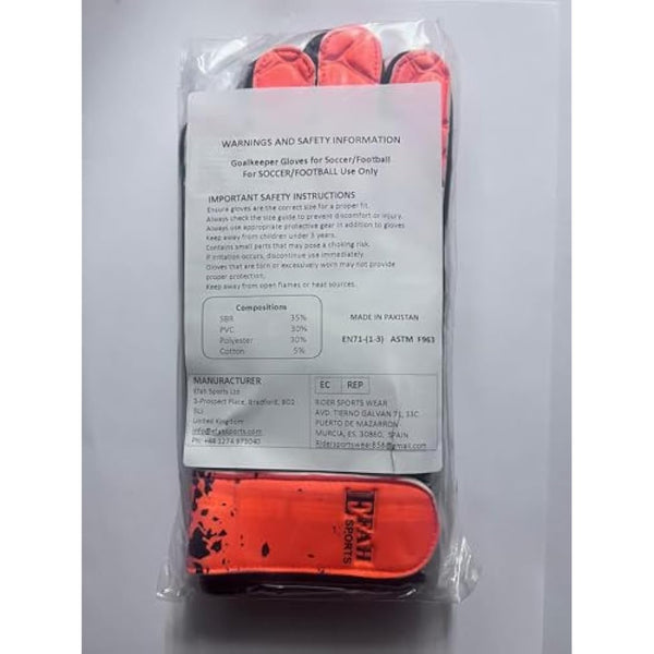 EFAH SPORTS Football Goalkeeper Gloves For Boys kids Children Youth Soccer Goalie Glove with Super Grip Palms