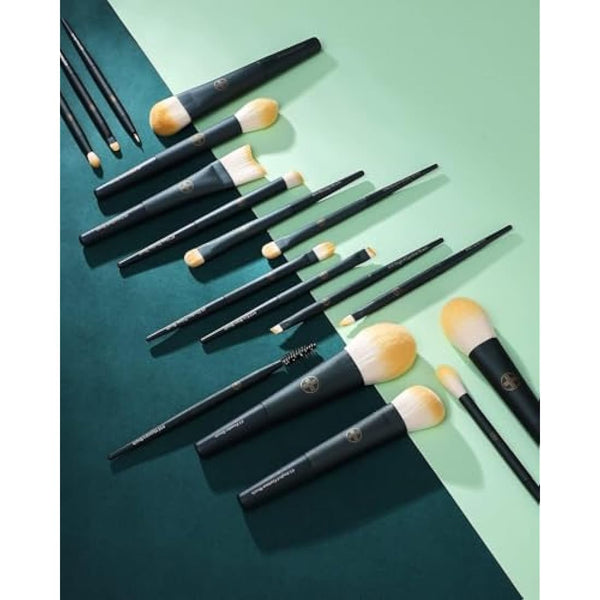 EIGSHOW Makeup Brushes 18pcs Professional Makeup Brush Travel Set with Cylinder 2 Cup Holders, Premium Synthetic Foundation Powder Concealer Blush Blending Eye Lip Gift for women