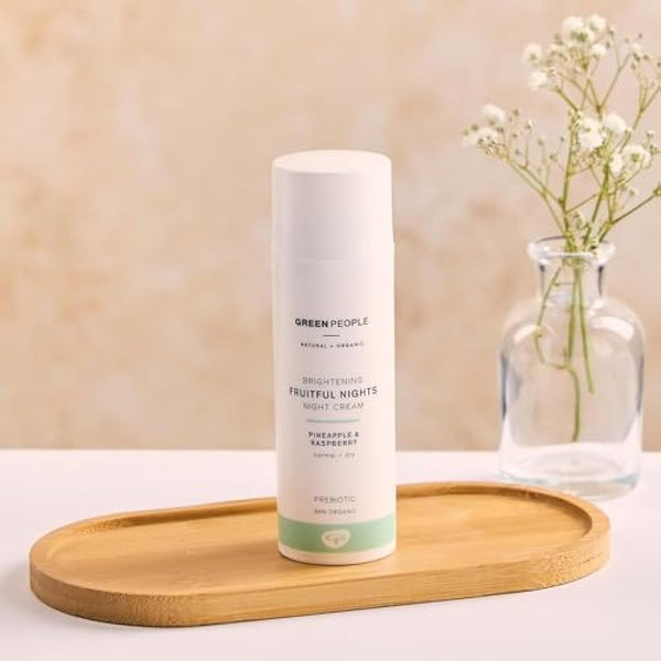 Green People Fruitful Nights Night Cream - with Rosehip for Dry, Normal & Combination Skin - Paraben & Alcohol Free - Cruelty Free & Vegan, 50ml