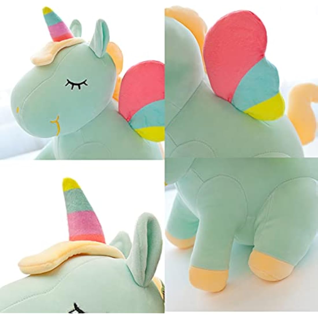 Unicorn Stuffed Animal Toys Cute Soft Unicorn Plush Hugging Pillow with Rainbow Wings Kawaii Toy for Kids Girls (25CM/9.8Inch, Pink)