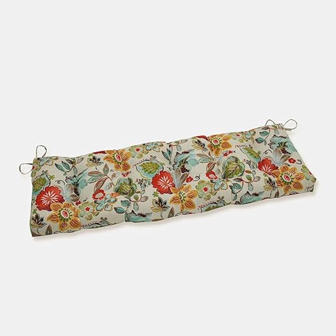 Pillow Perfect Tufted Bench/Swing Cushion, Floral, 60" x 18"