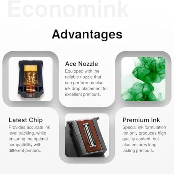 Economink PG-575XL CL-576XL Replacement for Canon 575 576 Ink Cartridges, Printer Ink 575 576 Multipack Compatible with Canon Pixma TS3550i TS3551i TS3750i TR4750i TR4751i (575XL Black + 576XL Colour)