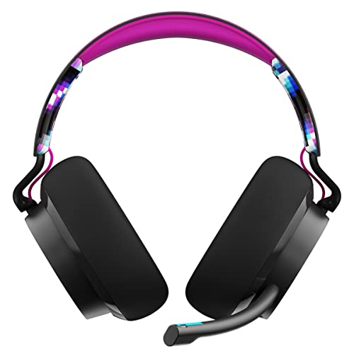 Skullcandy SLYR Pro Wireless Multi-Platform Gaming Headset, Bluetooth Headphones, Up to 24 Hrs Battery, PC, PlayStation, Nintendo Switch, 2.4GHz Low Latency Wireless Transmitter Included - White/Blue