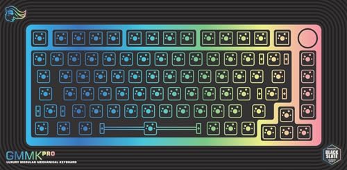 Glorious Gaming GMMK PRO 75% Barebones (Frame Only) - Modular Mechanical Gaming Keyboard, TKL Size (75%), 1.5kg Frame, RGB, Customisable, 5-Pin Switch Support, International/ISO Layout - Black Slate