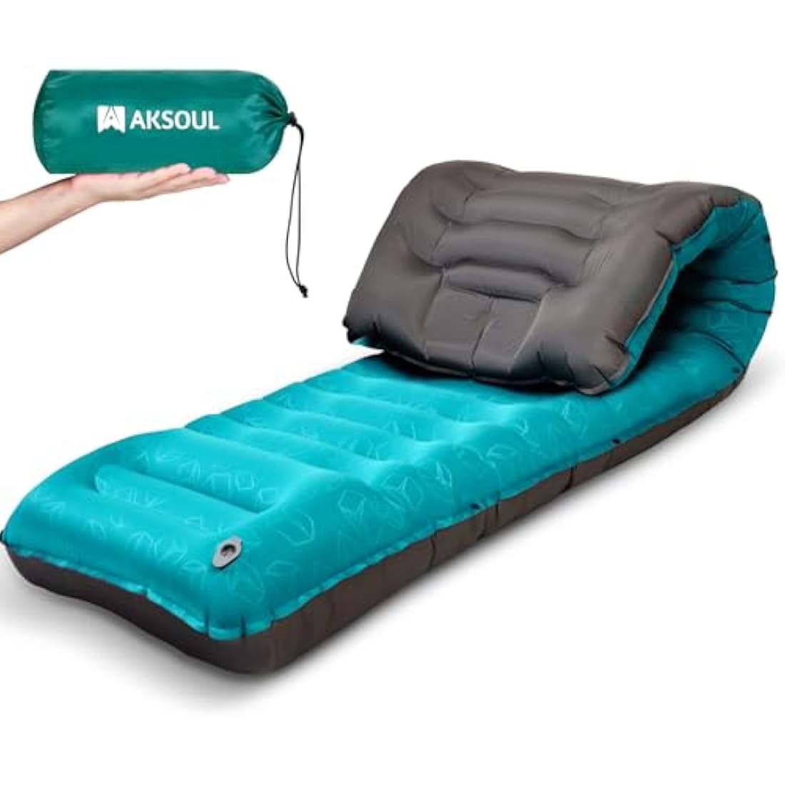 AKSOUL Self Inflating Sleeping Mat for Camping: 8-12CM Thickness Single Camp Mattress, Double Joinable Camping Inflatable Mat