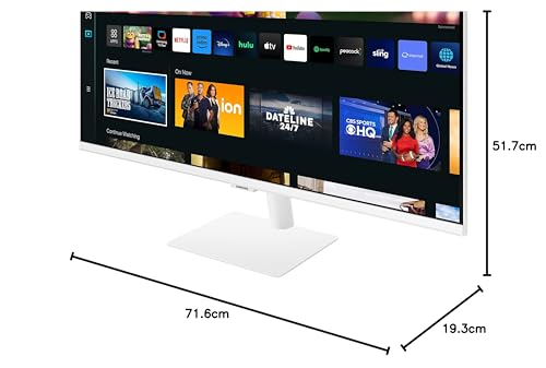 Samsung LS43DM702UUXXU 43" 4K Ultra HD HDR10 Smart Monitor with Speakers - 3840x2160, USB-C, HDMI, WiFi, Bluetooth, Smart Hub for TV streaming, Catch Up Apps and Gaming Hub