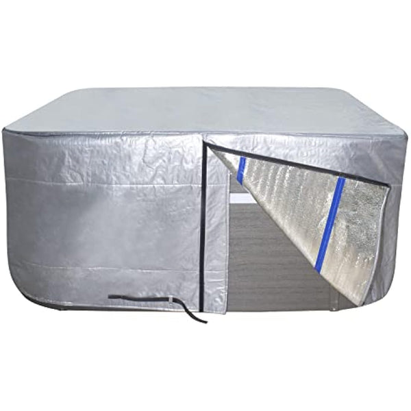 YUJHON Insulated Hot Tub Cover 170G Polyethylene Thermal Insulation Spa Cover Protector Waterproof Hot Tub Cover Replacement (95“x95"x35")