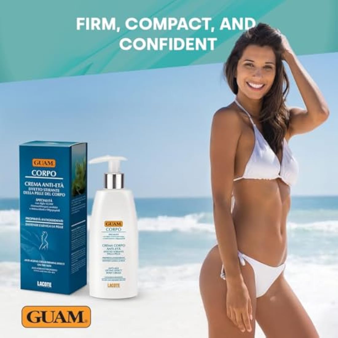 GUAM Anti Cellulite Cream for Women with Green Algae & Jojoba Oil – 200ml Upper Arm & Inner Thigh Skin Firming Cream – Body Tightening Cellulite Remover Treatment – Anti-Inflammatory & Antibacterial