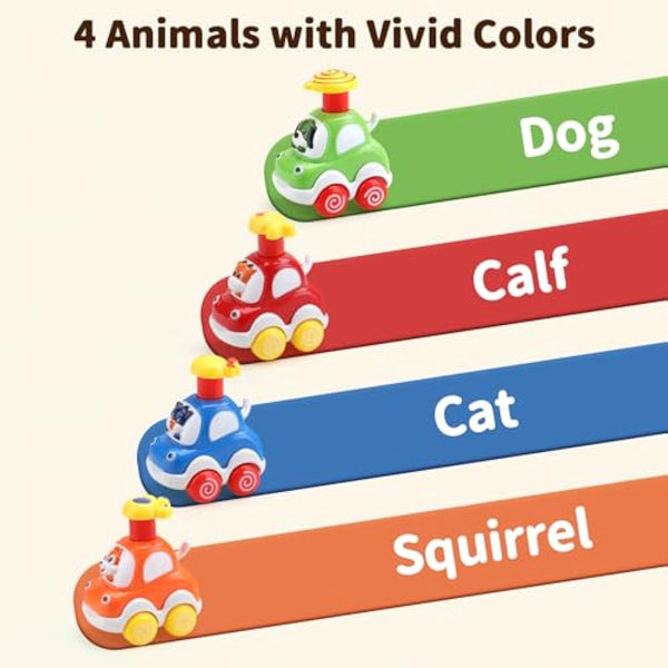 AmyBenton Baby Toy Cars for 1 2 Year Olds, 4PCS Press & Go Toy Car, Gifts for Baby Boys 1 2 Years Old