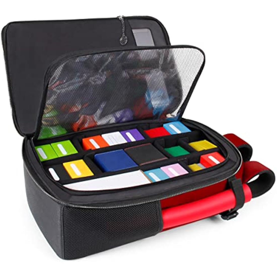 ENHANCE MTG Backpack - Collector's Edition TCG Backpack for Deck Boxes, Sleeved Cards, Playmats, MTG Accessories - Customizable Card Organization with Built-in Defender Screen (Dragon Red)