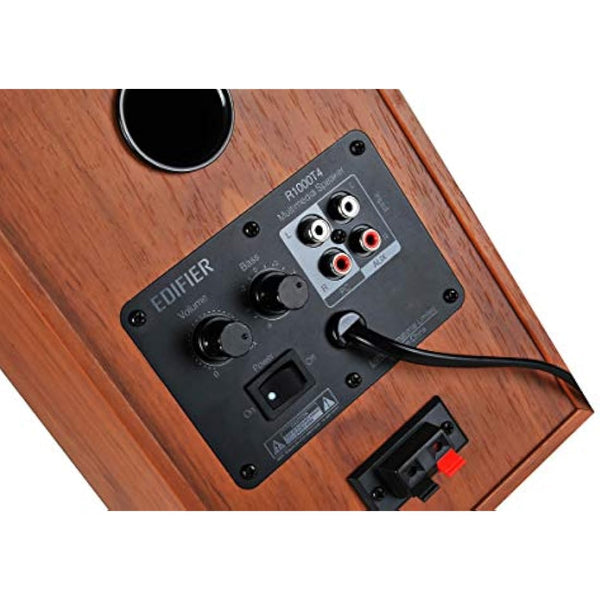 Edifier R1000T4 Active 2.0 Powered Bookshelf Speaker System For TV, PC, Laptop, Computer - 24W Total Power Output - 4" Bass Driver - Black