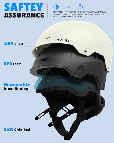 Findway Ski Helmet Snowboard Helmet for Men, Women & Youth, Snow Helmet with Adjustable Vents Compatible with Goggles, Winter Snow Sports for
