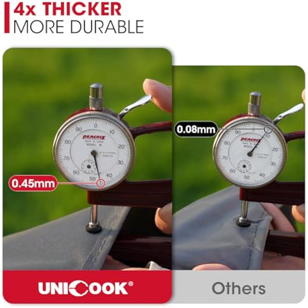 Unicook BBQ Cover, Heavy Duty Waterproof Outdoor Barbecue Gas Grill Cover, Resistant Oxford Fabric, Compatible for Weber Char-Broil Outback Barbecues and More, 152 x 58 x 107 cm/60 inch Length, Grey